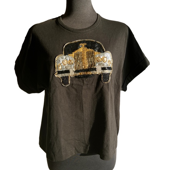 VINTAGE SINGLE STITCH Sequenced Short Sleeve Tee Shirt Car Design Rolls Royce - Picture 2 of 11